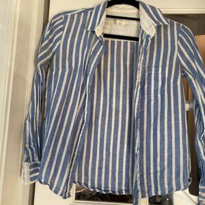 J.Crew Striped Linen Boy Shirt